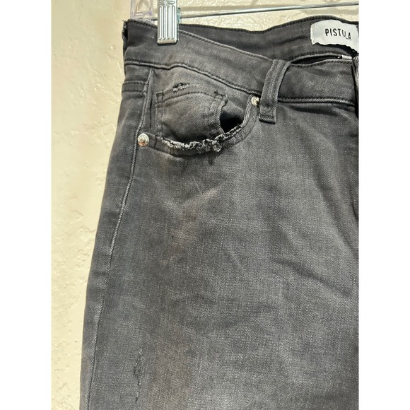 Pistola Women Gray Wash Denim Skinny Jeans Raw Hem Distressed Size 29 - Picture 5 of 10